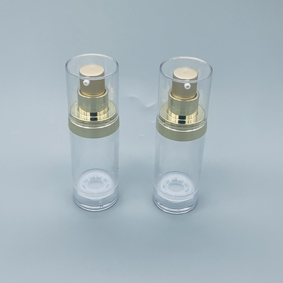 Gouden Transparante Plastic Kosmetische Pompflessen Vacuüm Verpakking Zonder lucht 30ML