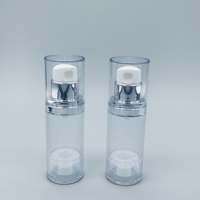 De zilveren transparante kosmetische verpakkende fles zonder lucht van de de lotionpomp van de lotionessentie pp